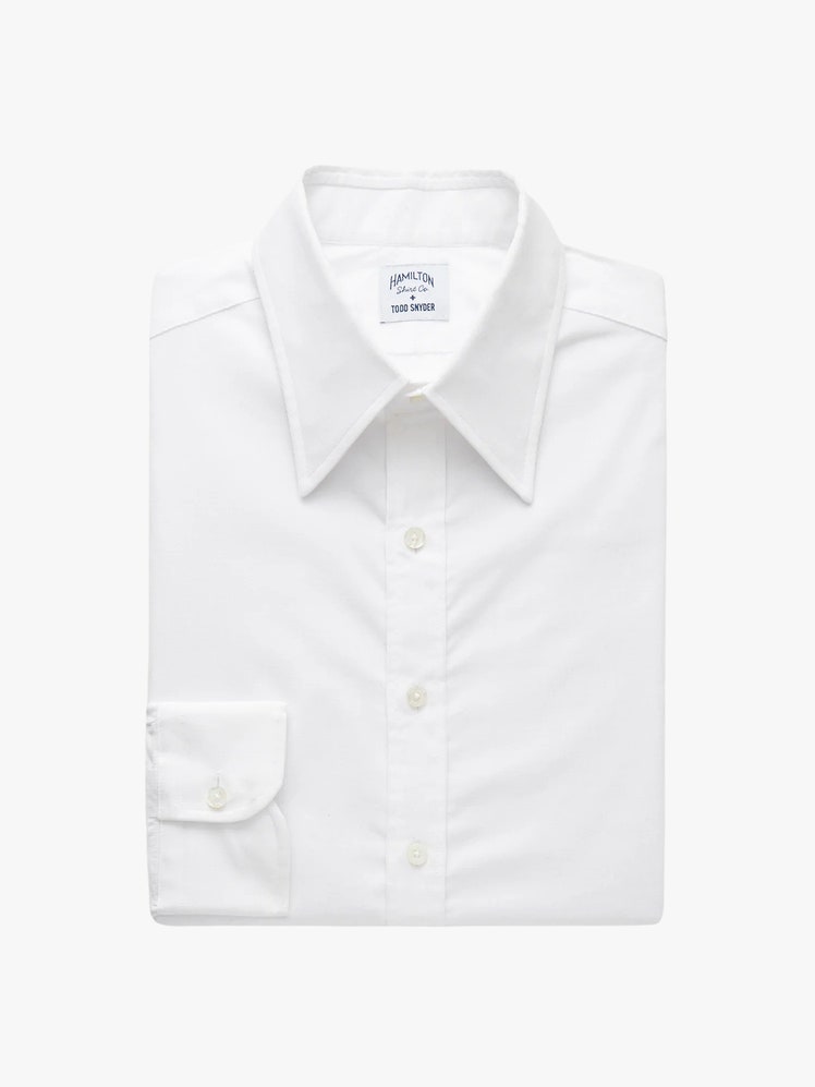 Corduroy Long Point Collar Dress Shirt