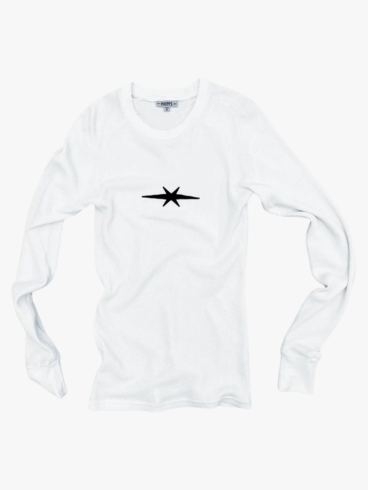 Waffle Knit Long Sleeve Logo T