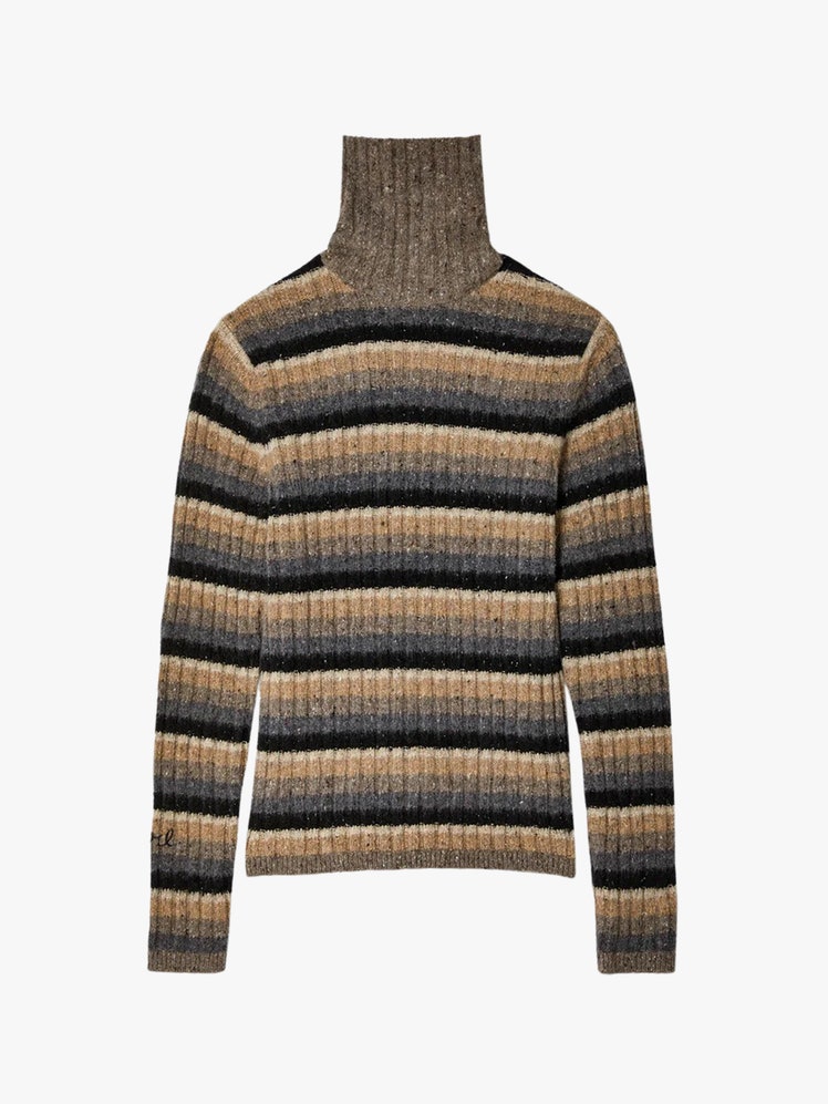 Multicolor Striped Turtleneck