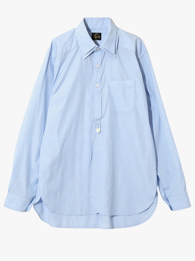 Image may contain Clothing Long Sleeve Shirt Sleeve Blouse Dress Shirt and Pants