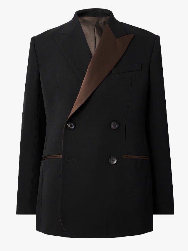 Image may contain Clothing Coat Blazer Jacket Formal Wear Suit Tuxedo and Overcoat