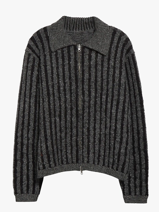 Image may contain Clothing Knitwear Sweater and Coat