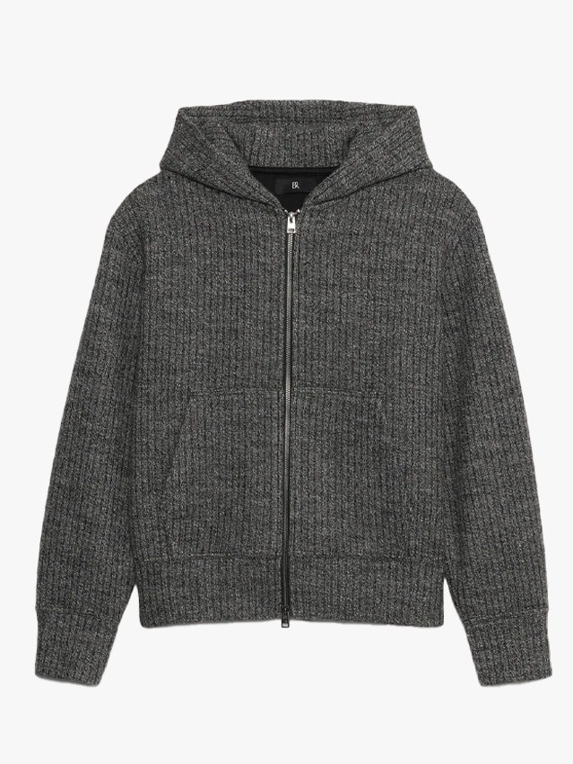 Image may contain Clothing Knitwear Sweater Coat Jacket Sweatshirt Fleece Hoodie and Hood