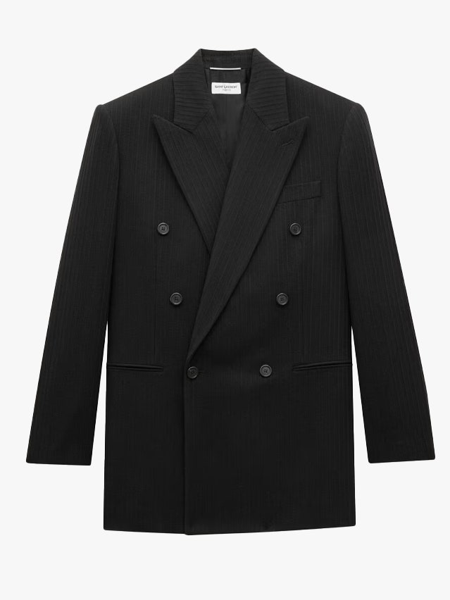 Image may contain Clothing Coat Blazer Jacket Formal Wear Suit and Tuxedo