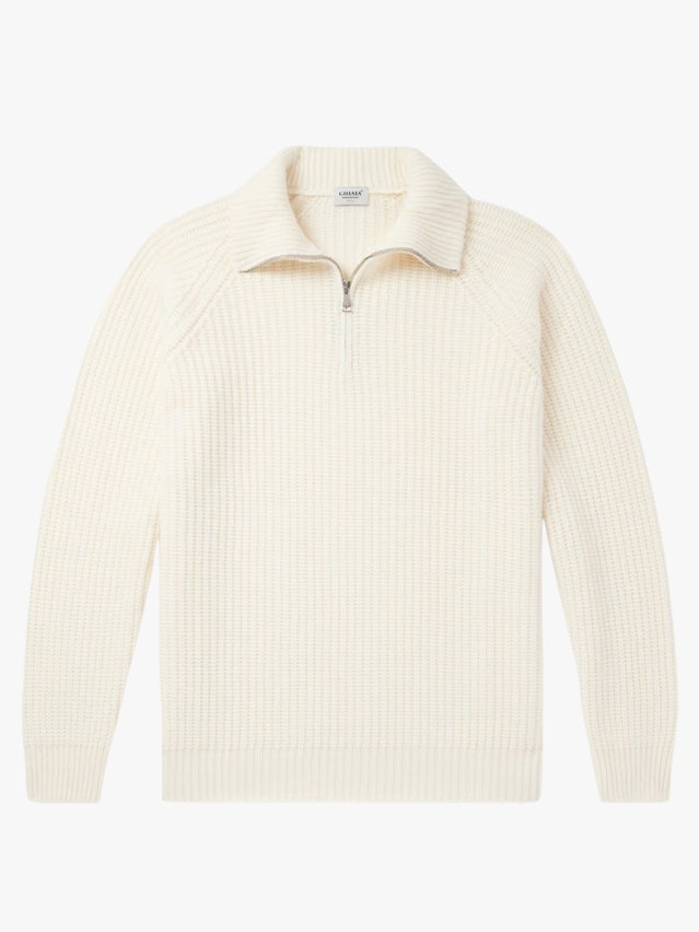 Image may contain Clothing Long Sleeve Sleeve Knitwear Sweater and Sweatshirt