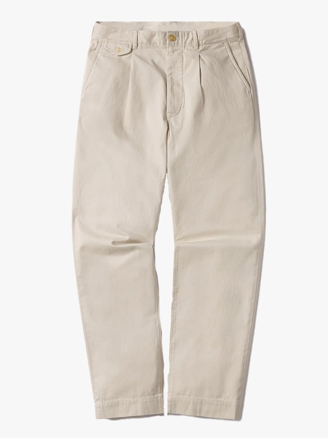 Image may contain Clothing Pants Home Decor Linen and Khaki