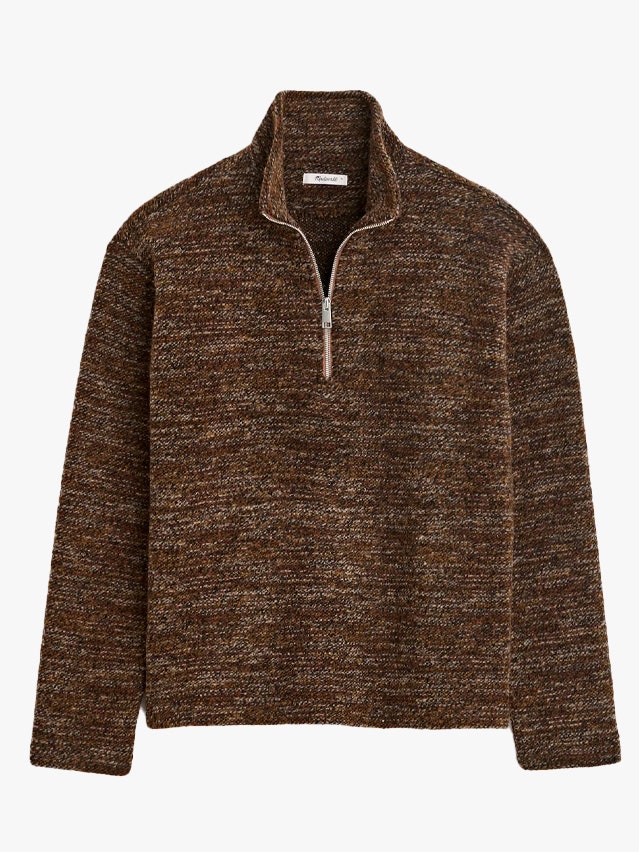 Image may contain Clothing Fleece Knitwear Sweater Coat and Jacket