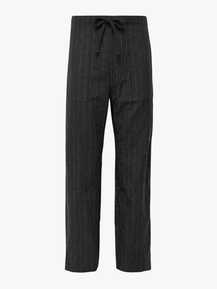 Take Easy Pinstriped WoolTwill Drawstring Suit Trousers