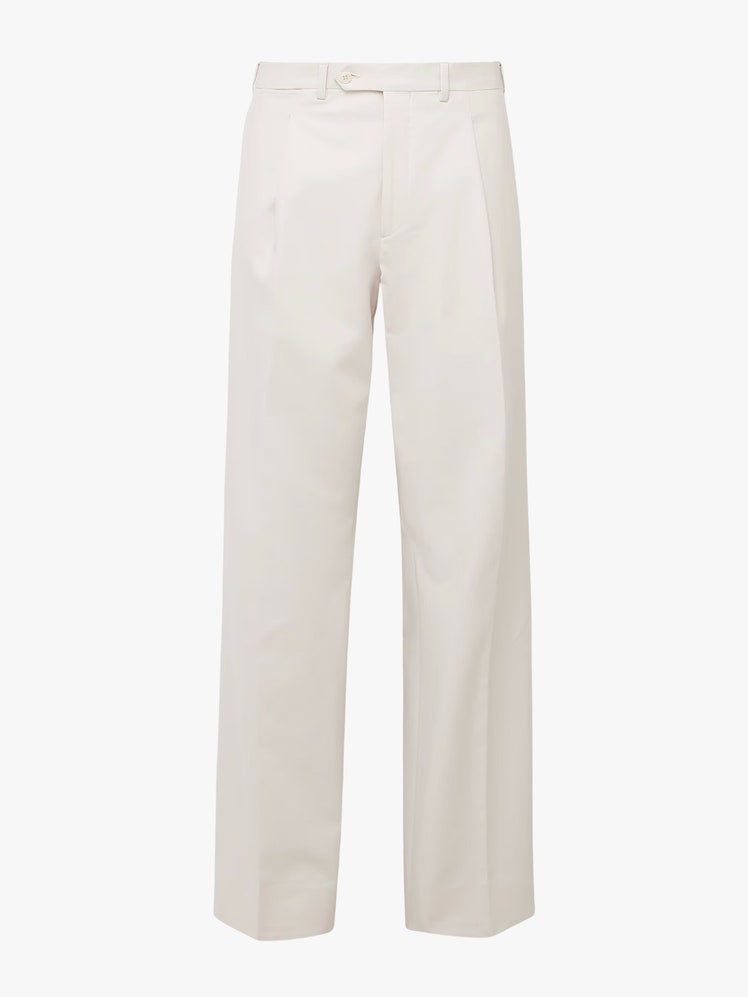 Amo WideLeg Pleated CottonBlend Trousers