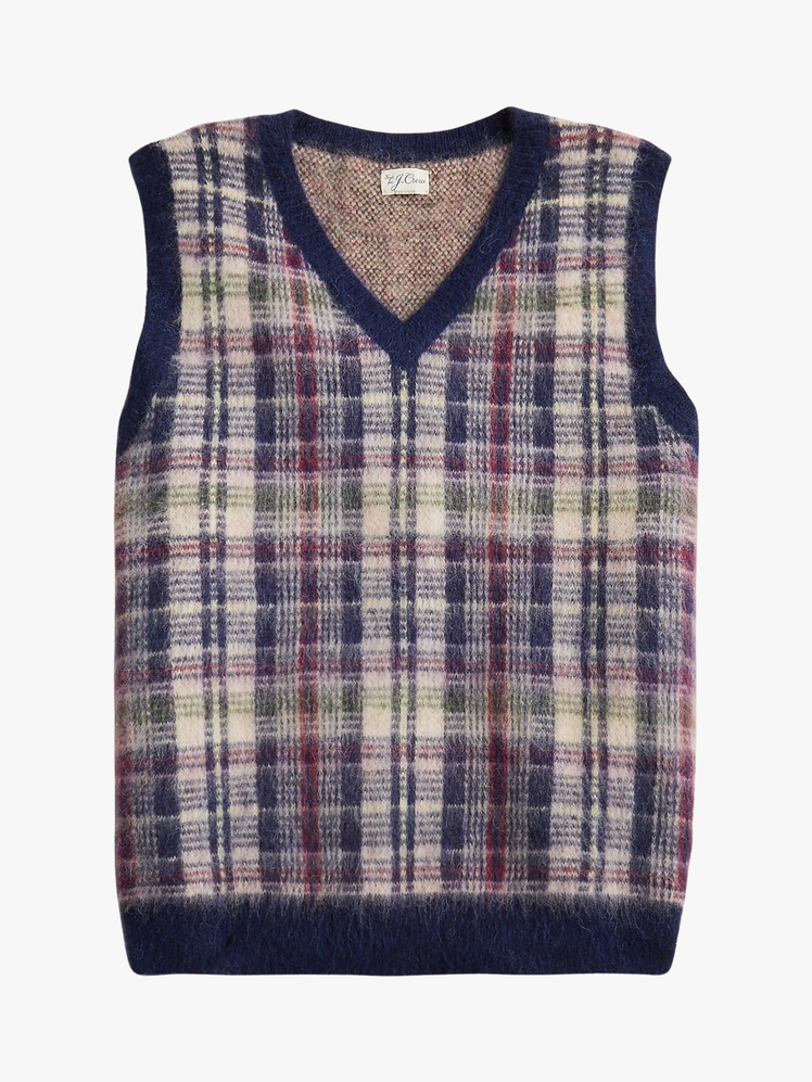 AlpacaBlend SweaterVest In Plaid