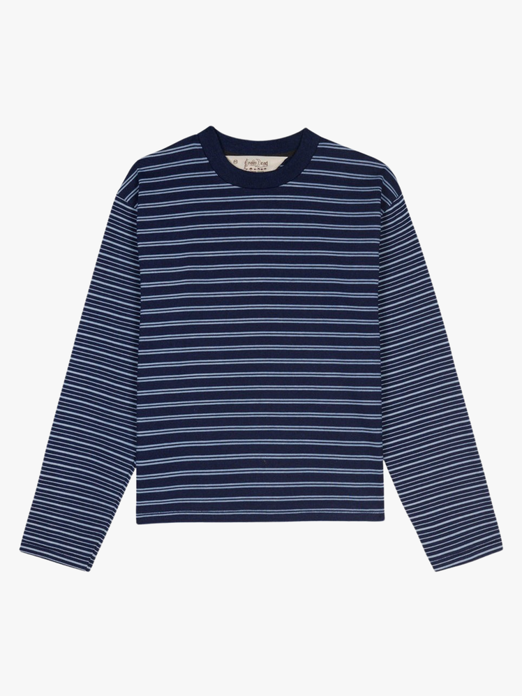 Multi Stripe Long Sleeve Mock Neck TShirt