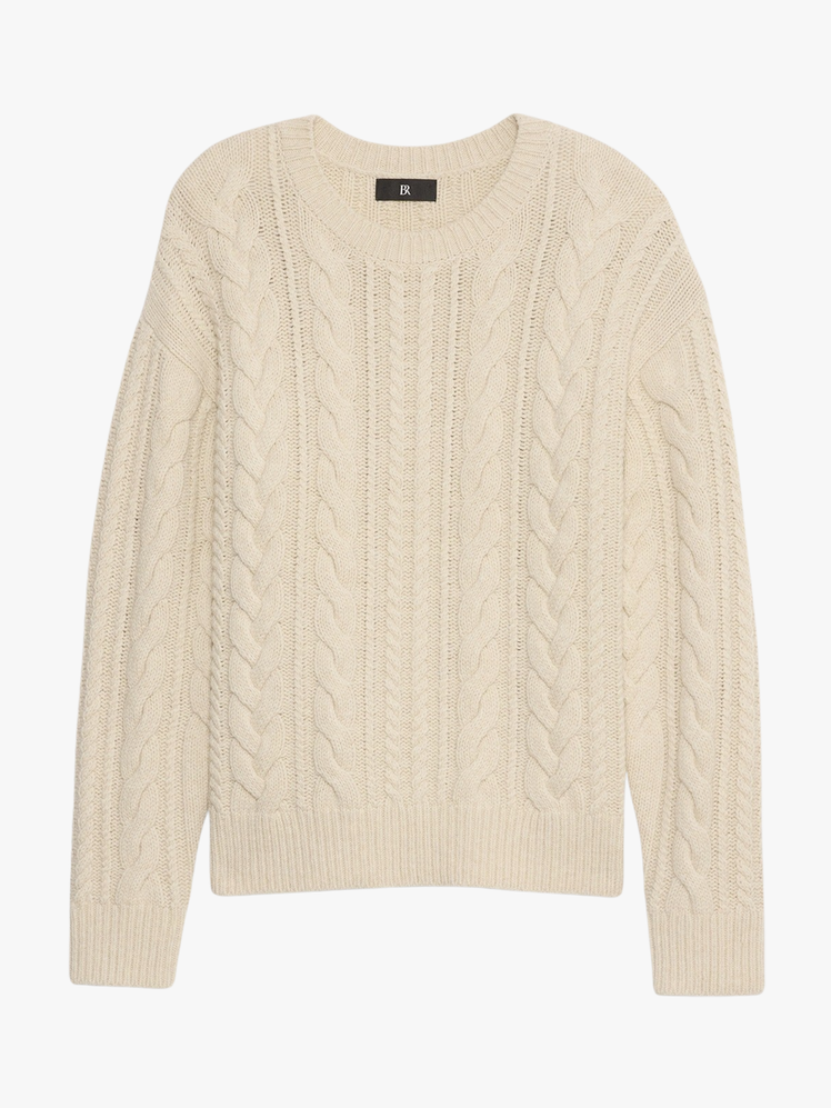 Italian MerinoBlend CableKnit Sweater
