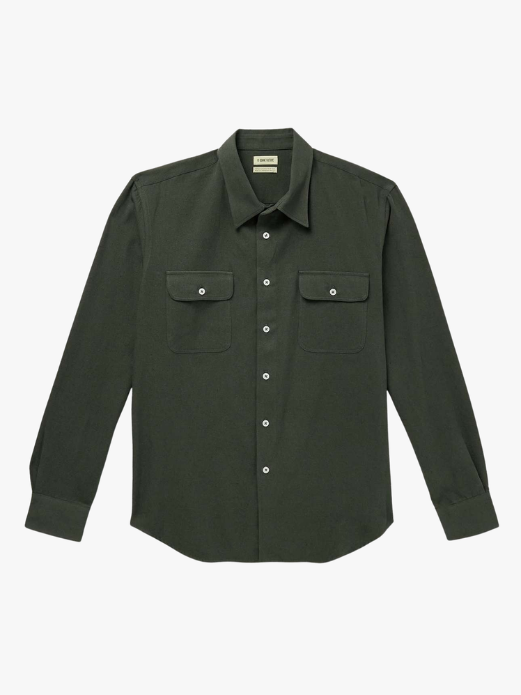 Cotton and HempBlend Gabardine Shirt