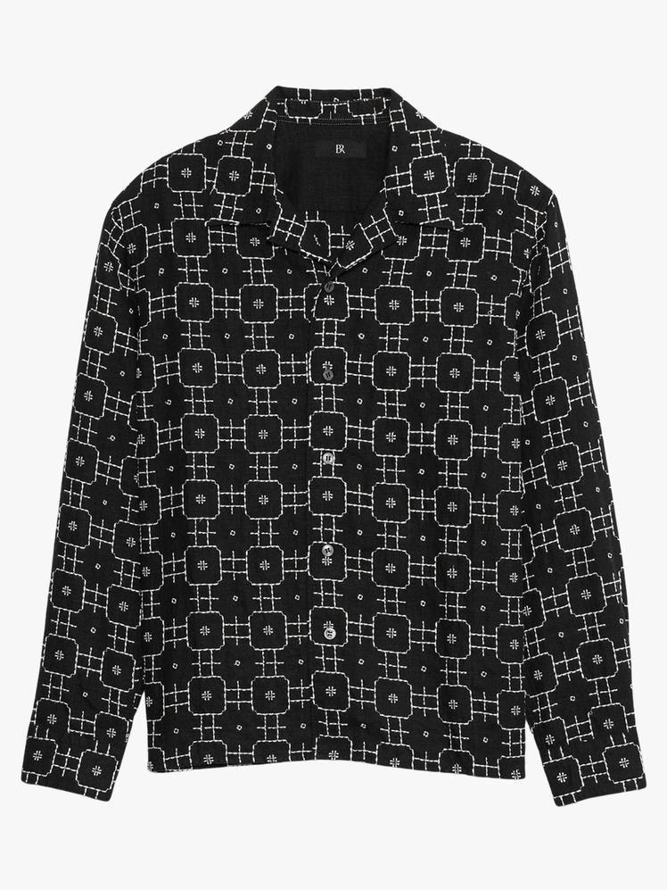 Embroidered Linen Resort Shirt
