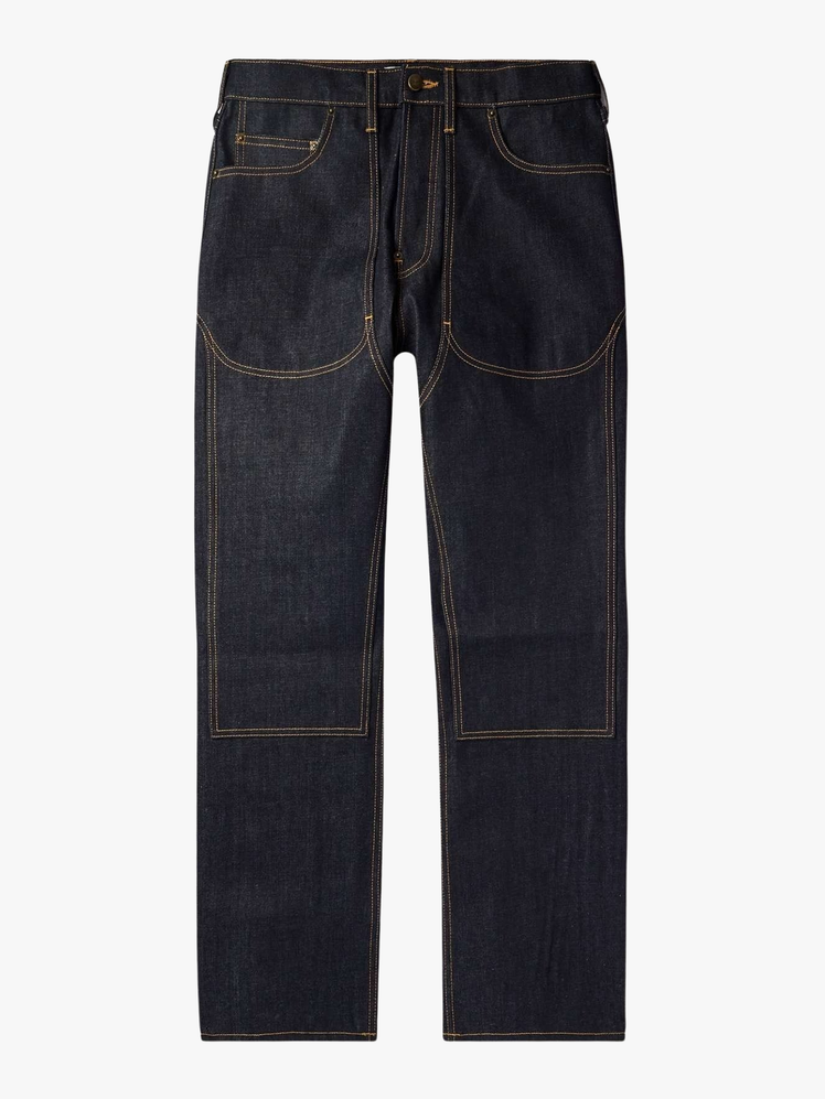 StraightLeg Panelled IndigoDyed Jeans