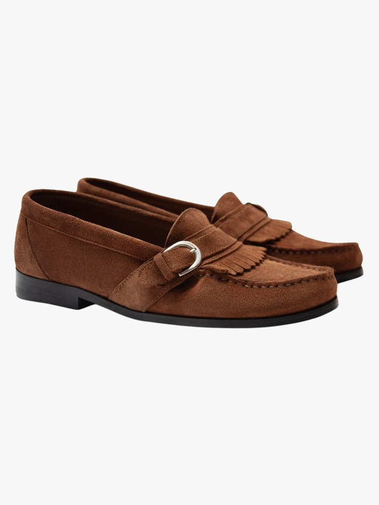 Suede Buckle Loafer